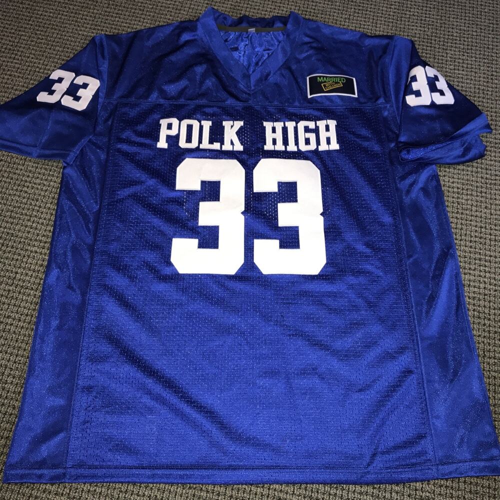 AL BUNDY POLK HIGH #33 LONG SLEEVE FOOTBALL JERSEY MARRIED WITH CHILDREN TV SHOW